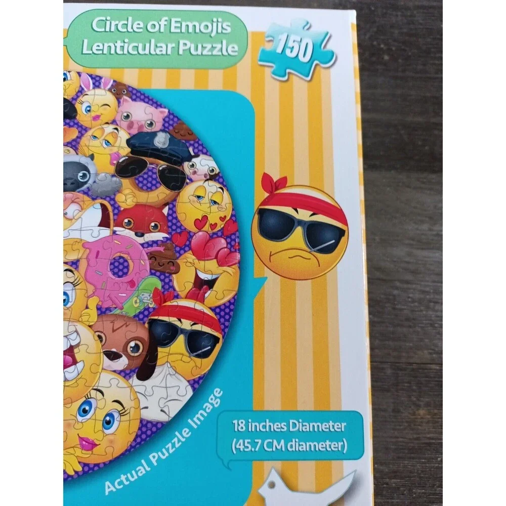 Emoji Fun Puzzles Circle Of Emojis Lenticular 150 Pc Puzzle  Sealed